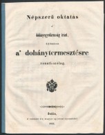 1851 NépszerÅ± Oktatás A Dohányegyedárusság Iránt.... - Ohne Zuordnung