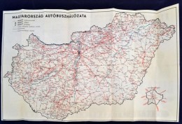 1953 Magyarország Autóbuszhálózatának Térképe.... - Andere & Zonder Classificatie