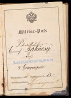 1888 Osztrák-Magyar Hadsereg Katona Igazolványa, K. U. K. Feldjäger-Bataillon Nr. 24. 4.... - Otros & Sin Clasificación