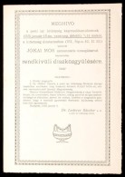 1925 Meghívó A Pesti Izraelita Hitközség Jókai ünnepére - Autres & Non Classés