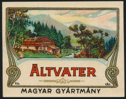 Cca 1910-1920 Altvater Italcímke, Szecesziós Díszítéssel, Lito, 7.5x9.5 Cm. - Publicidad