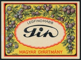 Cca 1920-1930 Legfinomabb Gin Italcímke, 9.5x7 Cm. - Reclame