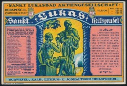 Cca 1910 Szt. Lukács Gyógyvíz Litho Italcímke - Publicités