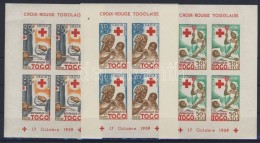 ** 1959 Vöröskereszt Vágott Blokksor Mi Block 2-4 Imperforated - Altri & Non Classificati