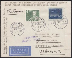 1937 Stockholm-Moszkva ElsÅ‘ Repülés Levél, Visszaküldve - Sonstige & Ohne Zuordnung