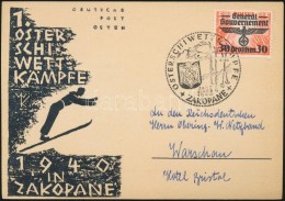Generalgouvernement 1940 '1. Oster Schiwettkämpfe In Zakopane' Futott Alkalmi LevelezÅ‘lap Alkalmi... - Other & Unclassified