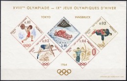 ** 1964 Tokiói Olimpia Különnyomat Vágott Blokkformában Mi 784-788 Imperforate Block - Other & Unclassified