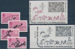 ** 1979 60 éves A Lengyel Olimpiai Bizottság Sor Mi 2612-2615 + Sima és Feketenyomat Blokk Mi... - Other & Unclassified