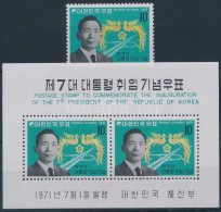 ** 1971 Park Chung-hee Mi 799 + Blokk 335 - Other & Unclassified