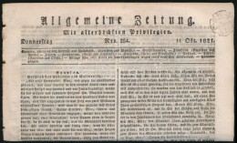 1821 Allgemeine Zeitung Szignettával - Other & Unclassified