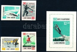 ** 1963 Téli Olimpia, Innsbruck (II) Vágott Sor Mi 798-801 + Blokk Mi 21 - Otros & Sin Clasificación