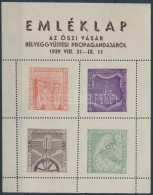 ** 1939/3a Åszi Vásár BélyeggyÅ±jtési Propaganda Emlékív - Andere & Zonder Classificatie