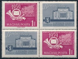 ** 1959 Szocialista Országok Postaügyi Miniszterei Négyestömb, KettÅ‘spont... - Altri & Non Classificati