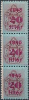 ** 1945 KisegítÅ‘ Portó 20f/4f FüggÅ‘leges Hármascsík Hiányos Alapnyomattal - Autres & Non Classés