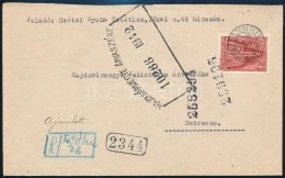 1942 Ajánlott Levél Rajzolt Szükségragjeggyel / Registered Cover 'TETÉTLEN' - Autres & Non Classés