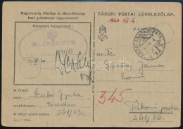 1942 Tábori Posta LevelezÅ‘lap Címeres Cenzúra Bélyegzéssel 'TP 41 A' - Autres & Non Classés