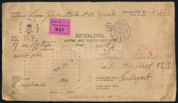 1942 Értéklevél 9.800 PengÅ‘rÅ‘l, 1,66P Bérmentesítéssel / Insured Cover... - Autres & Non Classés