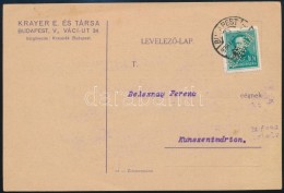 1936 Céges LevelezÅ‘lap Perfin Bélyeggel / Business Postcard With Perfin Stamp - Andere & Zonder Classificatie