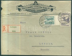 1933 Ajánlott Levél Svájcba 1927 RepülÅ‘ 80f + 1933 RepülÅ‘ 10f... - Autres & Non Classés