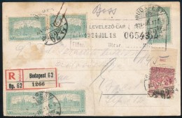 1924 Helyi Ajánlott LevelezÅ‘lap 5 X 400K + 100K Bérmentesítéssel 'BUDAPEST' - Other & Unclassified