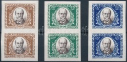 ** 1925 Jókai Mór (I.) Vágott Párok (36.000) / Mi 398-400 Imperforate Pairs - Autres & Non Classés