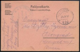 1917 Tábori Posta LevelezÅ‘lap 'K.u.k. FELDJÄGER BAON No.28.' + 'FP 416 B' - Other & Unclassified