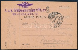 1916 Tábori Posta LevelezÅ‘lap ,,FP 27' + ,,TP 107' - Otros & Sin Clasificación