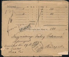 1882 Pénzes Levél 140 Krajcárról / Insured Cover From 140kr 'BÁRTFA' - Budapest - Otros & Sin Clasificación