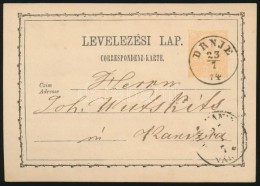 1874 2kr Díjjegyes LevelezÅ‘lap 'DRNJE' - Andere & Zonder Classificatie