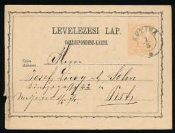 1874 Díjjegyes LevelezÅ‘lap, Kékes ,,KUTINA' - Other & Unclassified