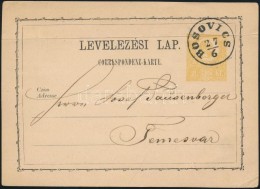 1871 2kr Díjjegyes LevelezÅ‘lap / PS-card 'BOSOVICS' - Temesvár - Other & Unclassified
