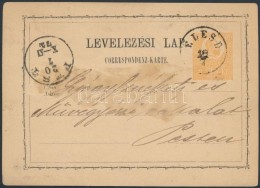 1872 Díjjegyes LevelezÅ‘lap 'ÉLESD' - 'PEST' - Altri & Non Classificati