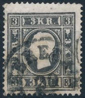 O 1858 Könyvnyomat Szürkésfekete 3kr 'bulldogfej' (??) - Other & Unclassified