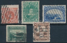 O Új-Fundland 1887-1923 Mi 35 B, 46, 114, 116 Stecklapon (Mi 34 B Hibás) - Autres & Non Classés