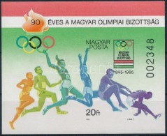 ** 1985 90 éves A Magyar Olimpiai Bizottság Vágott Blokk (3.500) - Altri & Non Classificati