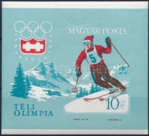 ** 1964 Téli Olimpia (II.) Vágott Blokk (5.000) - Altri & Non Classificati