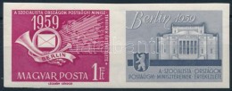 ** 1959 Postaügyi értekezlet (II.) Vágott Szelvényes Bélyeg (4.000) - Autres & Non Classés