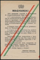 1938 'Magyarok! Újra Szabadok Vagytok!' A Felvidéki Bevonulás Alkalmából... - Non Classés