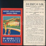 Cca 1920-1930 Délvidéki Utazási Prospektusok (Korcula, Hvar, Dubrovnik, Crikvenica), 4 Db /... - Zonder Classificatie