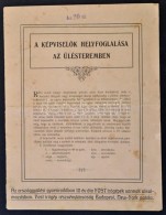 Cca 1910 A KépviselÅ‘k Helyfoglalása Az ülésteremben. Ábrákkal, Teljes... - Unclassified