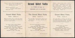 Cca 1910 A Grand Hotel Volta, Comóban. Háromrészes Képes IsmertetÅ‘. Szép... - Sin Clasificación