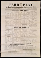 1888 Az Osztrák-Magyar Lloyd Társaság GÅ‘zhajó Menetrendje. NagyméretÅ±... - Zonder Classificatie