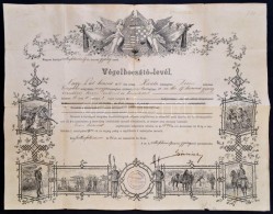 1891 Katonai Végelbocsájtó Levél / Military Disarming Warrant. - Otros & Sin Clasificación