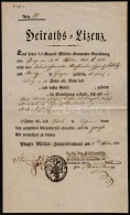 1834 Házassági Engedély Katona Részére / Marriage Licence For Soldier. - Other & Unclassified