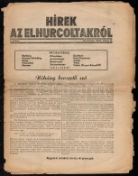1945 Hírek Az Elhurcoltakról. 1945. Július 5., 1. Szám, Bp., Magyarországi... - Autres & Non Classés