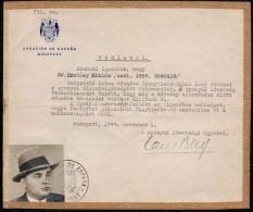 1944 Spanyol Követség Védlevele Magyar, Zsidó Származású... - Other & Unclassified