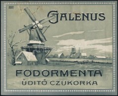 Cca 1910-1920 Galenus Fodormenta Cukorka Csomagolópapír, Bp. Seidner MÅ±intézet-ny, Litho,... - Publicités