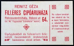 Cca 1910 Reinitz Géza Rákosszentmihályi CipÅ‘áruház Reklámkártya - Publicités