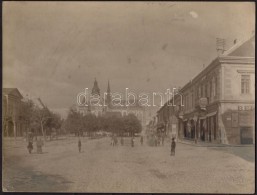 Cca 1890 Kassa, FÅ‘ Utca, NagyméretÅ±, Mozgalmas Keményhátú Fotó Erdélyi... - Otros & Sin Clasificación