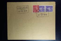 France Liberation: Lettre Lyon  Cachet Lyon Liberé 2-9-1944  Affranchissement Mixte - Bevrijding